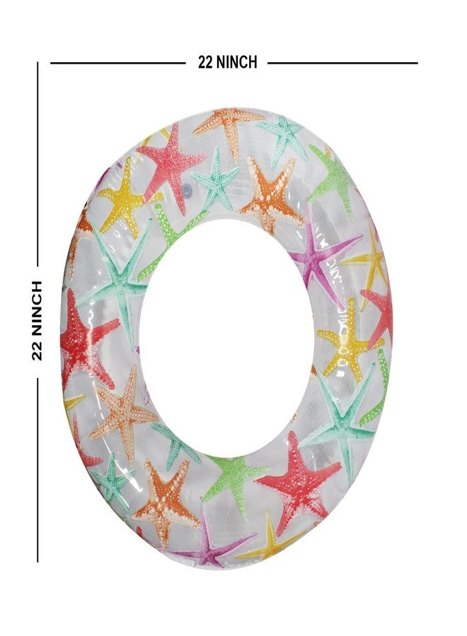 بوكسو حلقة سباحة آمنة قابلة للنفخ للأطفال من بوكسو، مطبوعة برسومات كرتونية (متعددة الألوان) - Image 2